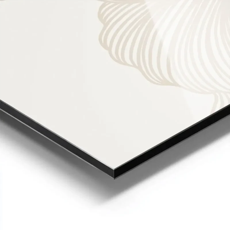 affiche avec un design de lignes beiges abstraites formant des formes organiques aluminium.webp