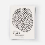 affiche avec un design de points noirs en nuances variees formant un cercle avec.webp