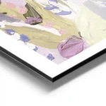 affiche avec un design floral peint a la main de fleurs violettes et blanches et aluminium.webp