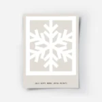 affiche avec un flocon de neige blanc graphique au centre dun carre sur fond bei.webp