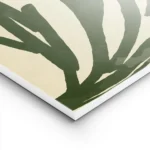 affiche avec un fond vert delave des formes vegetales sombres un cercle vert vif lightpanel.webp