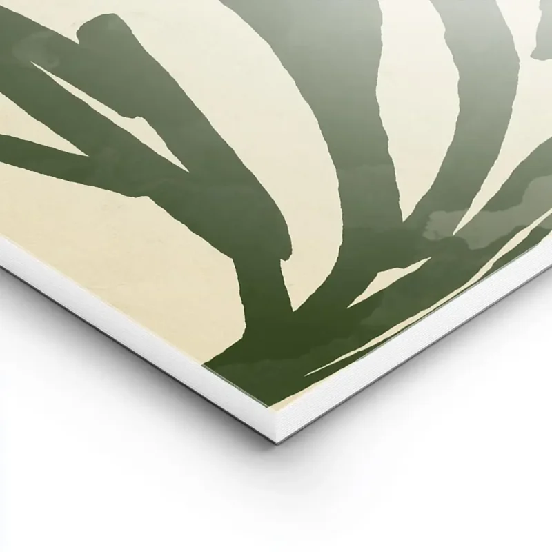 affiche avec un fond vert delave des formes vegetales sombres un cercle vert vif lightpanel.webp