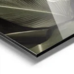affiche avec un gros plan de feuilles tropicales vert fonce aux nervures proemin aluminium.webp