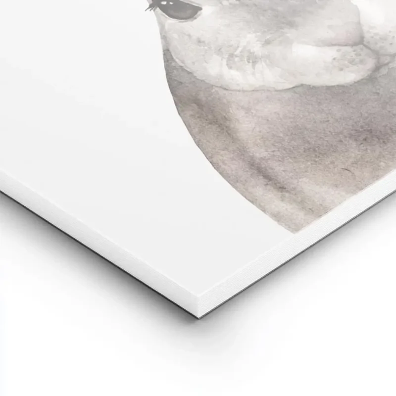 affiche avec un lapin marron clair a laquarelle sur fond blanc avec de grandes o lightpanel.webp