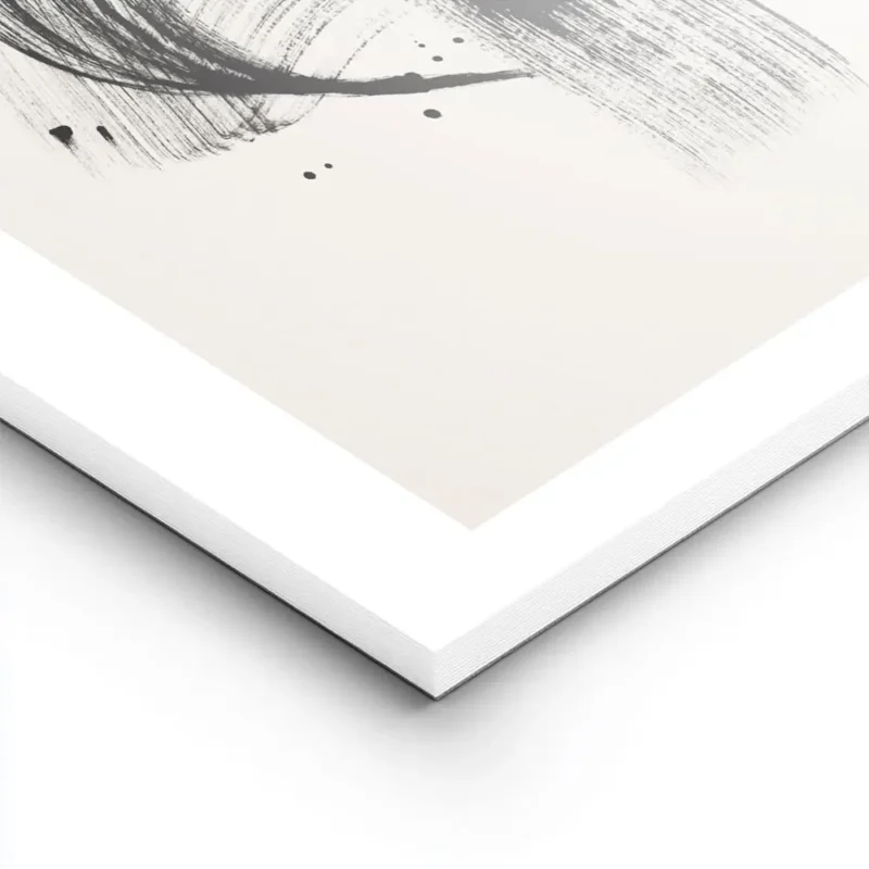affiche avec un motif abstrait de coups de pinceau noirs audacieux et de taches lightpanel.webp