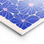 affiche avec un motif floral colore de fleurs bleues aux c urs roses sur fond be lightpanel.webp