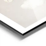 affiche avec un ours et une souris dans une montgolfiere rose et des nuages sur aluminium.webp