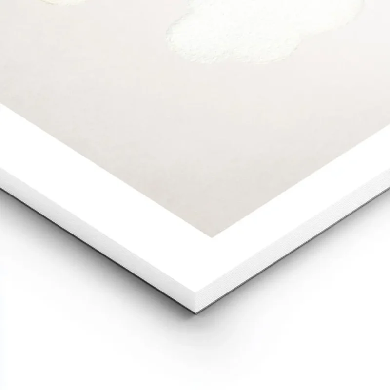 affiche avec un ours et une souris dans une montgolfiere rose et des nuages sur lightpanel.webp