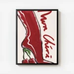 affiche avec un talon aiguille rouge et brillant le talon est remplace par des c avec cadre.webp