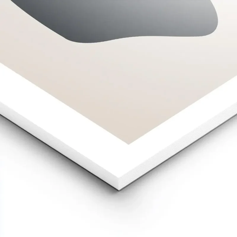 affiche avec un trefle abstrait noir sur fond beige typographie noire en bas a d lightpanel.webp