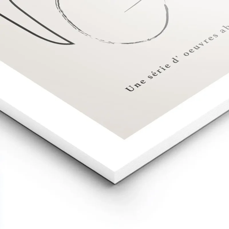 affiche avec un visage abstrait une main et une feuille dessines en noir et blan lightpanel.webp