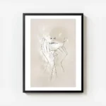 affiche avec un visage de femme en illustration ses mains sur son visage fond be avec cadre.webp