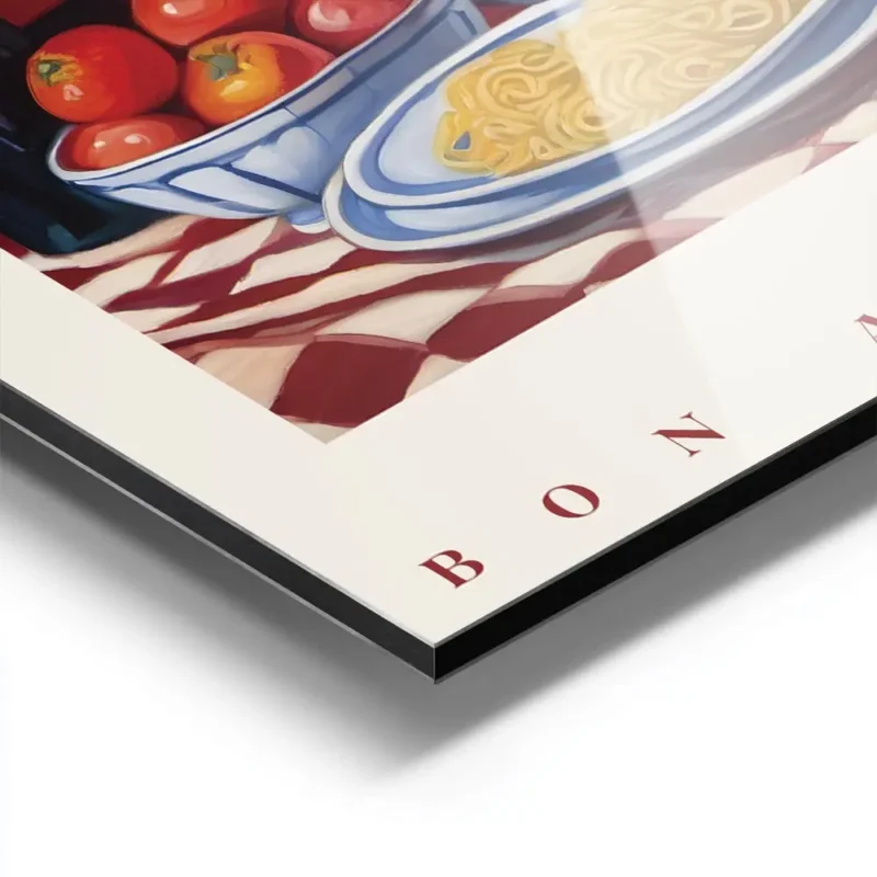affiche avec une bouteille de vin un bouquet de coquelicots rouges une assiette aluminium.webp