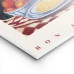 affiche avec une bouteille de vin un bouquet de coquelicots rouges une assiette lightpanel.webp