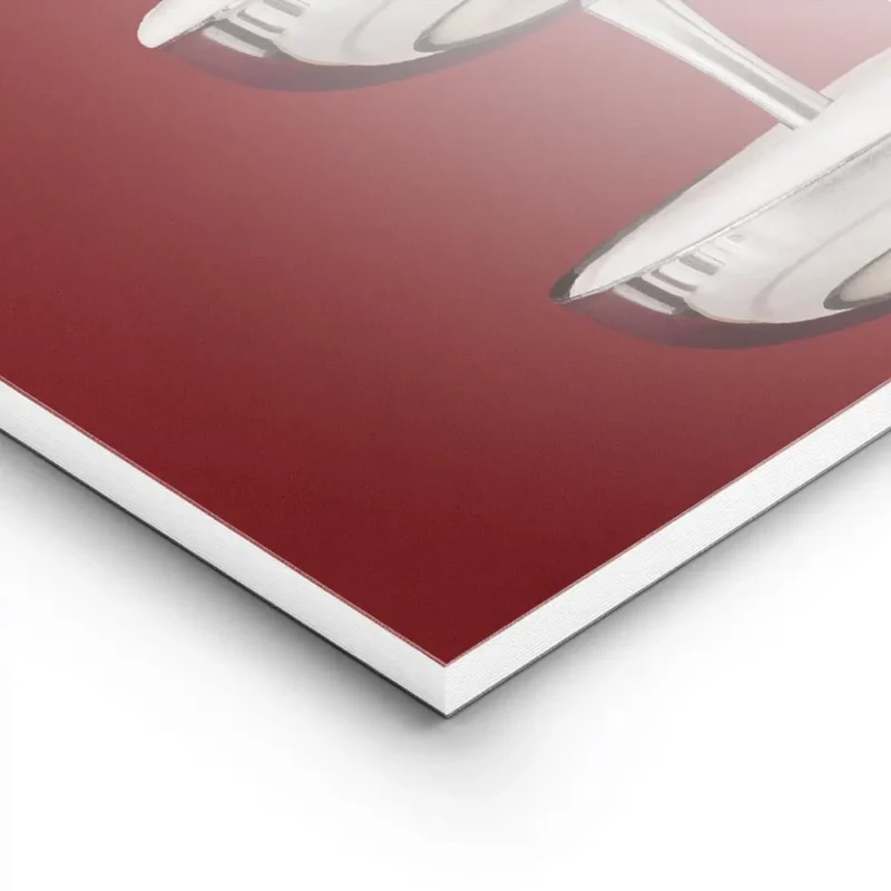 affiche avec une cascade de creme blanche versee sur des coupes a champagne arge lightpanel.webp