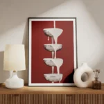 affiche avec une cascade de creme blanche versee sur des coupes a champagne arge meuble.webp