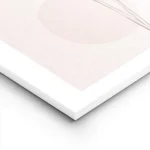 affiche avec une feuille rose en line art sur fond rose texture avec deux cercle lightpanel.webp