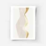 affiche avec une forme abstraite incurvee doree et beige sur fond gris clair.webp