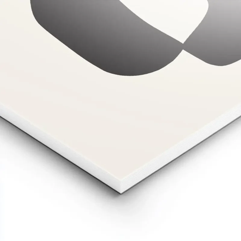 affiche avec une forme abstraite noire et blanche sur fond beige lightpanel.webp