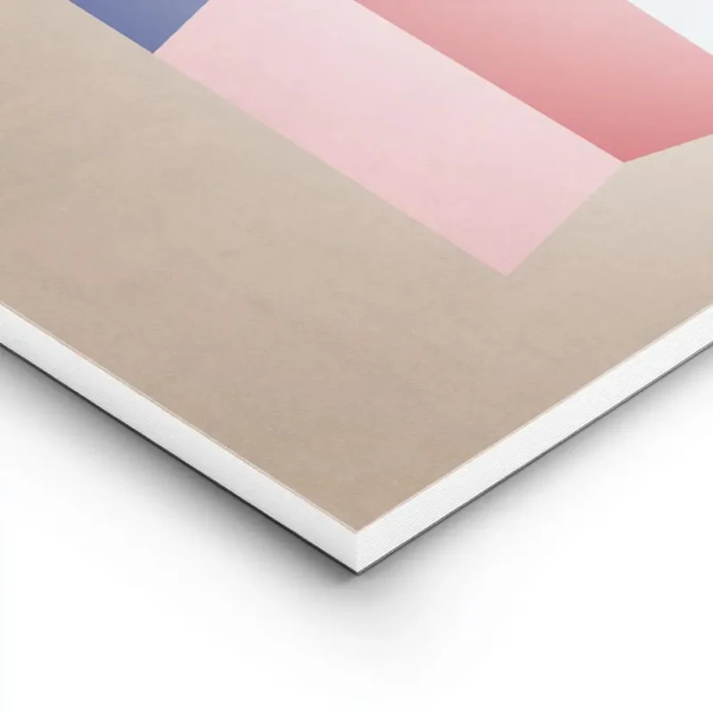 affiche avec une forme de lampe blanche abstraite son pied compose de formes geo lightpanel.webp
