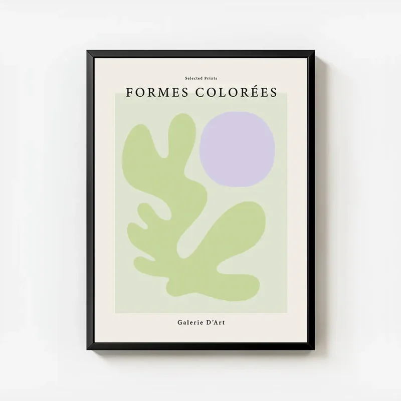 affiche avec une forme verte et un cercle violet sur un carre vert clair texte a avec cadre.webp