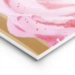 affiche avec une glace italienne rose et rouge sur un fond beige raye avec le mo lightpanel.webp