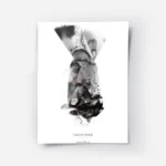 affiche avec une illustration aquarelle de deux mains entremelees en noir gris e.webp