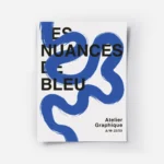 affiche avec une ligne bleue sinueuse et du texte noir style moderne.webp