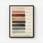 affiche avec une palette de couleurs venitiennes comprenant des teintes de rose avec cadre.webp