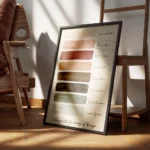 affiche avec une palette de couleurs venitiennes comprenant des teintes de rose encadre.webp