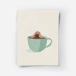 affiche avec une personne plongeant la tete et les bras dans une tasse de cafe s.webp