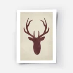 affiche avec une silhouette de cerf rouge sur fond beige typographie aquarelle f.webp
