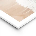 affiche avec vue aerienne sur une plage de sable beige et les vagues deferlantes lightpanel.webp