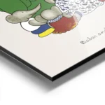 affiche babar et sa famille reine celeste pom flora et alexandre lisant un livre aluminium.webp