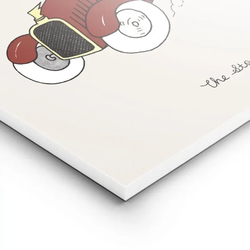 affiche babar vintage lelephant en costume noir conduisant une voiture rouge sur lightpanel.webp
