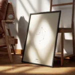 affiche balance avec illustration astrologique noire sur cercle blanc texte libr encadre.webp
