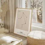 affiche balance personnalisee constellation noire sur fond beige avec typographi salon beige.webp