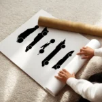 affiche batman avec silhouettes noires des batmobiles et le texte choose your ri enroule.webp