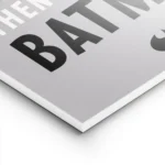 affiche batman typographie en noir et blanc sur fond gris avec le texte always b lightpanel.webp