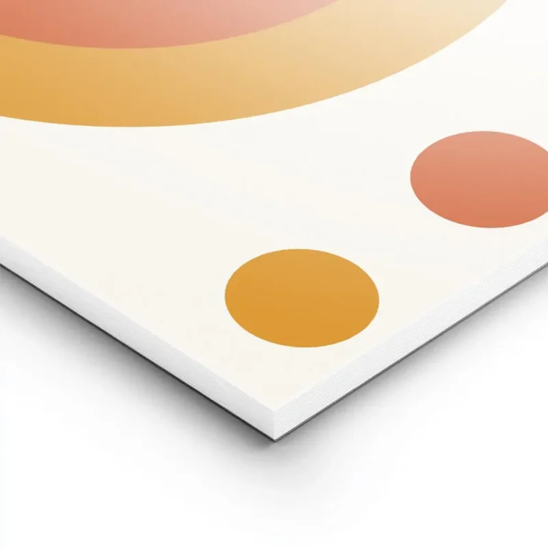 affiche bauhaus 1923 avec un grand cercle orange et rouge des cercles plus petit lightpanel.webp