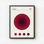 affiche bauhaus avec cercles rouges concentriques typographie bauhaus et lannee avec cadre.webp
