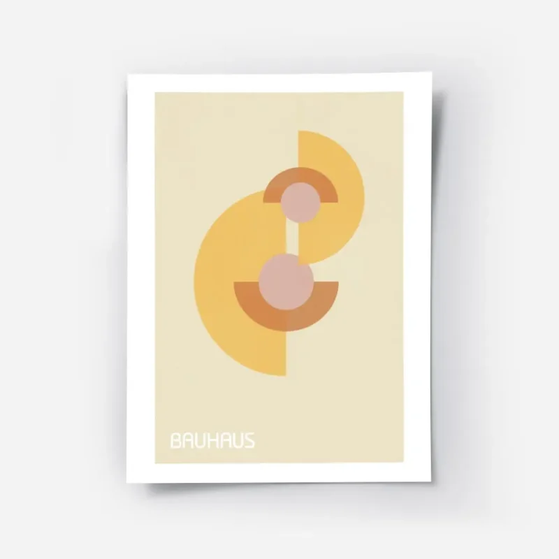 affiche bauhaus avec des formes geometriques orange et rose sur fond beige texte.webp