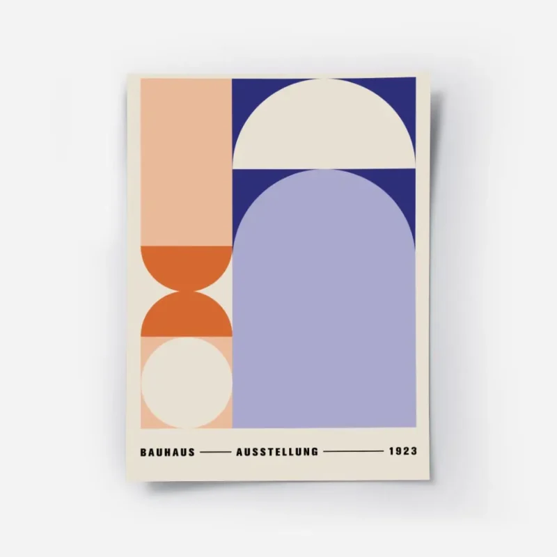 affiche bauhaus avec des formes geometriques violettes et orange typographie noi.webp