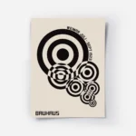 affiche bauhaus geometrique avec cercles noirs et typographie sur fond beige.webp
