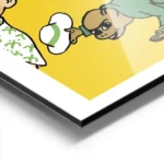 affiche bd pippi longstocking et monsieur nilsson sur fond jaune typographie rou aluminium.webp