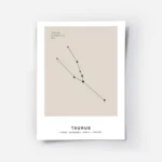 affiche beige avec lillustration noire de la constellation du taureau et texte p.webp