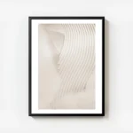 affiche beige avec texture en forme de vagues et lignes 3d pour une ambiance cal avec cadre.webp