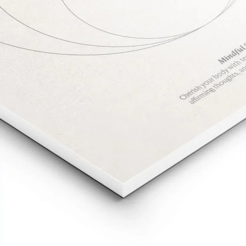 affiche beige avec typographie noire be gentle with yourself et trois cercles co lightpanel.webp