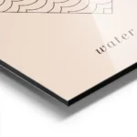 affiche beige avec un dessin feu et eau stylise en typographie et une illustrati aluminium.webp