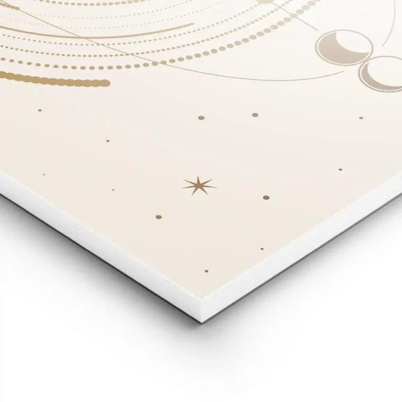 affiche beige avec un il celeste au centre entoure de cercles et de symboles lun lightpanel.webp